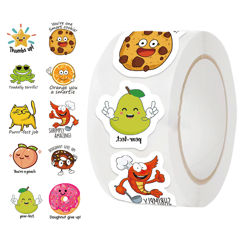 Kids Education Motivation - 500 pçs rolo bonito decalque estudante
