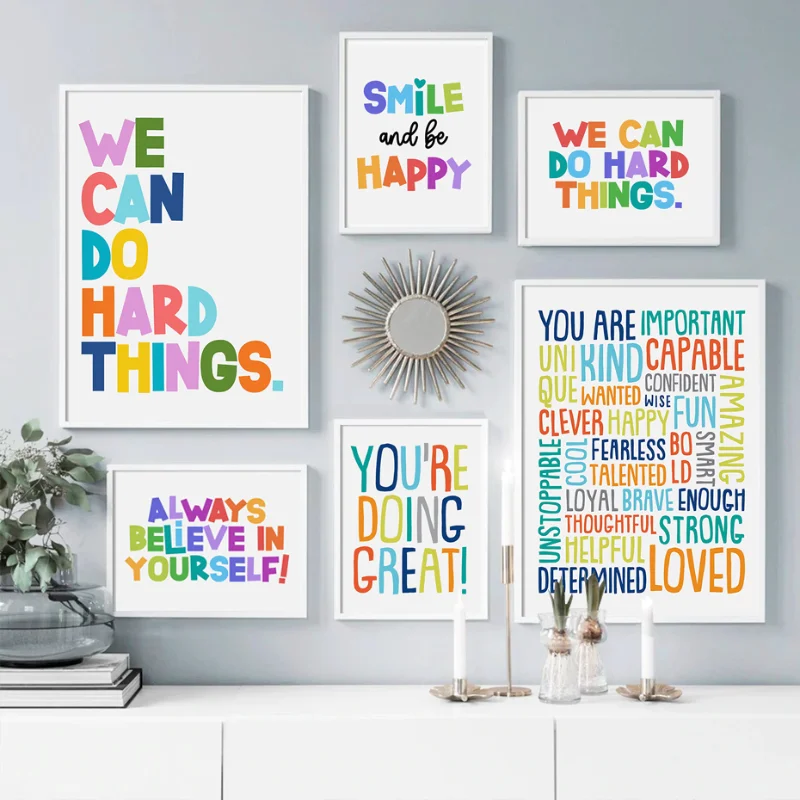 Kids Education Motivation - Pintura de Diamantes Positiva para Parede