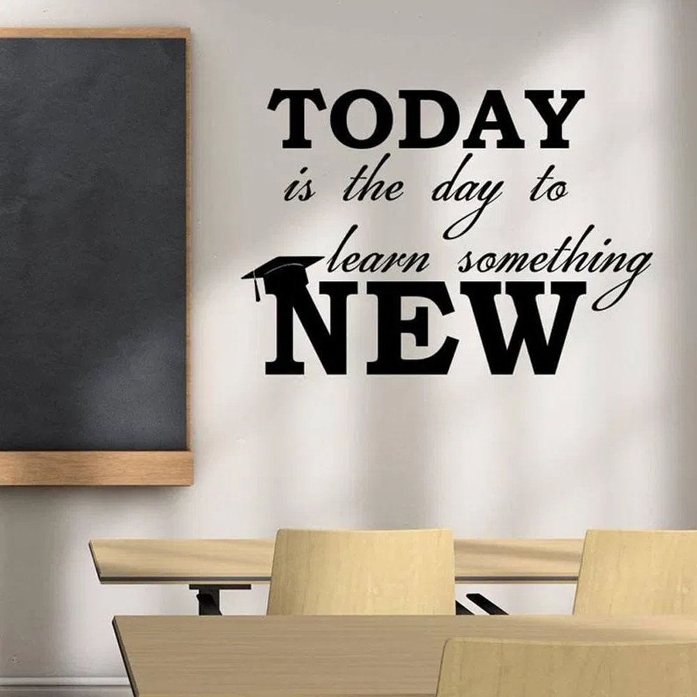 Kids Education Motivation - Adesivo de Parede Educacional com Frase