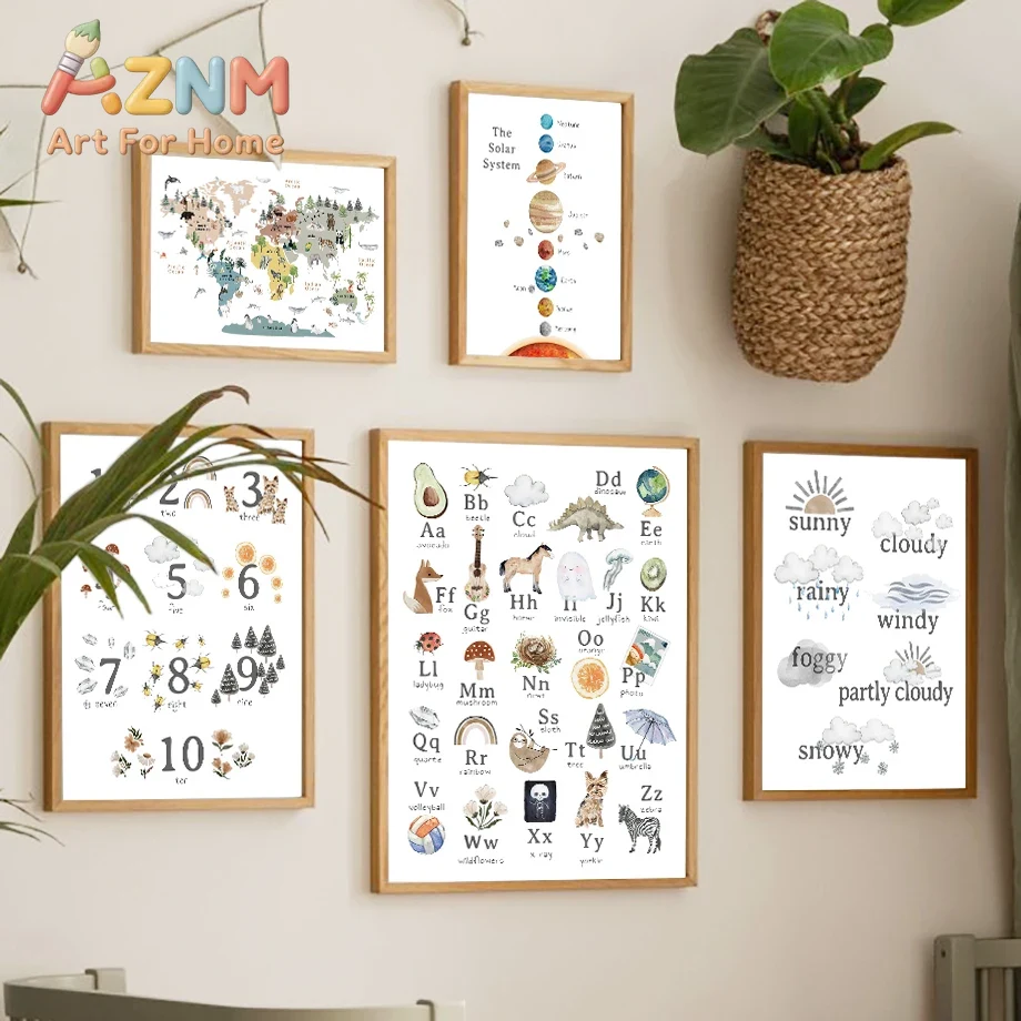 Quadro de parede com tema educ - Kids Education Number avaliação e preço