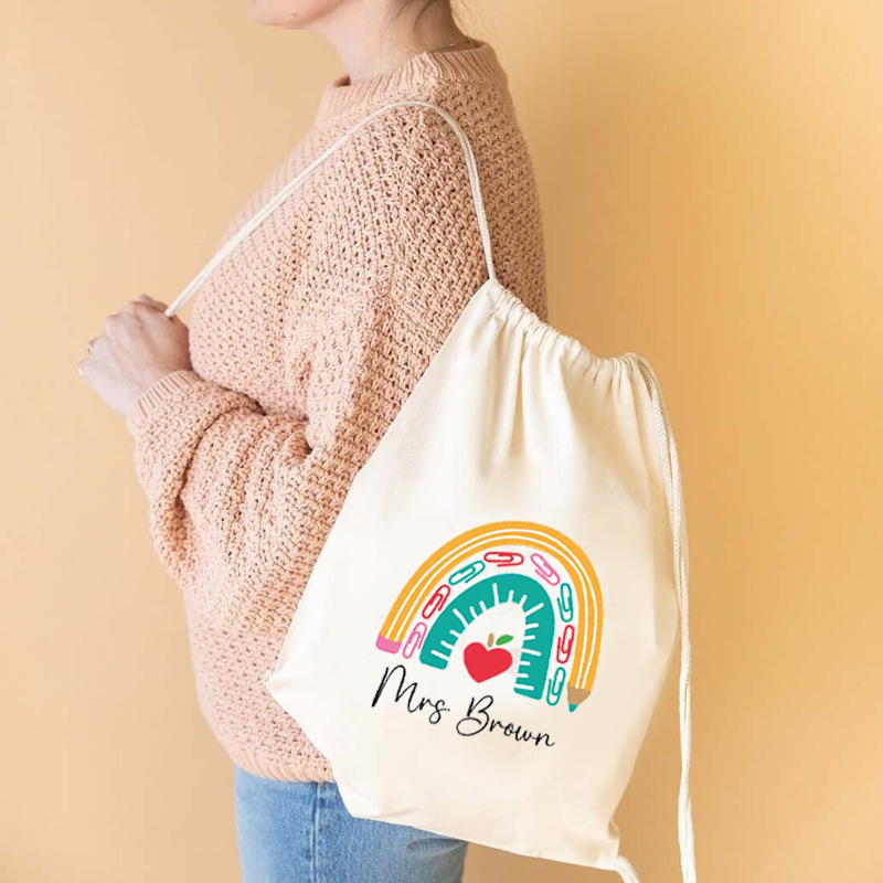 Mochila escolar de lona com no - Kids Education Name avaliação e preço