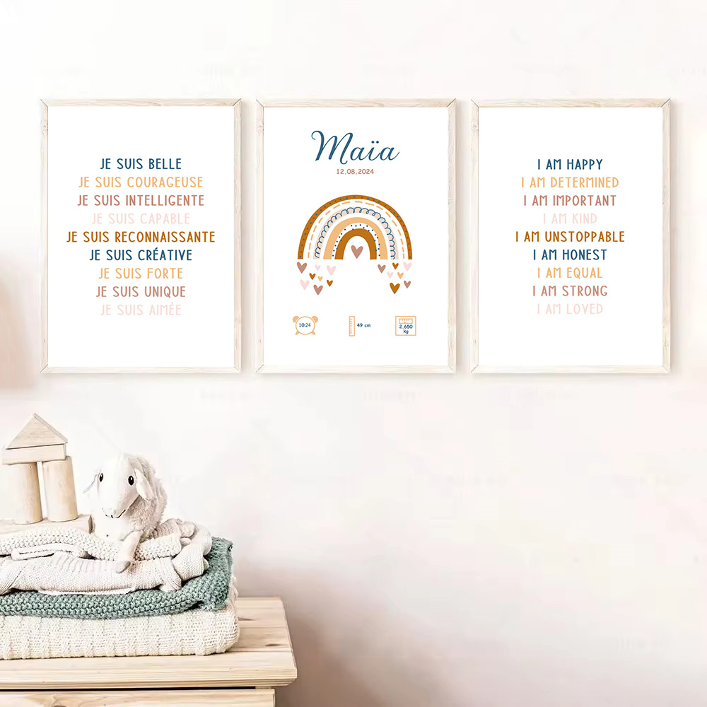 Custom Baby Name Birth Poster, - Kids Education Name avaliação e preço